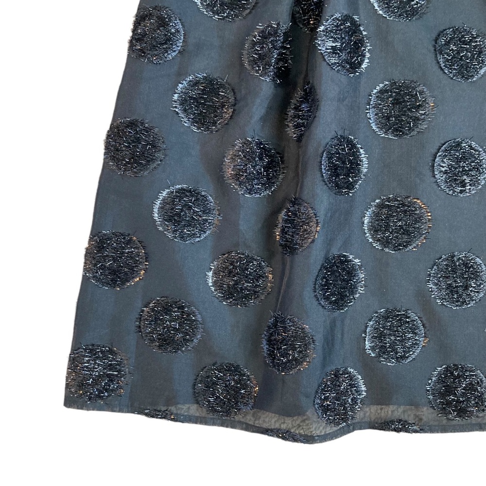 NWT RSVP by Talbots black A-line midi skirt with textured polka dots, Sz 4 - Picture 8 of 14